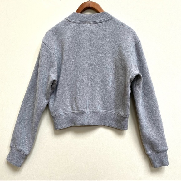 Calvin Klein Performance Logo Cropped Grey Crewneck Sweatshirt - Picture 8 of 14
